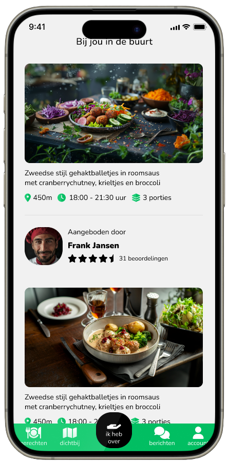 OVER app - feed scherm